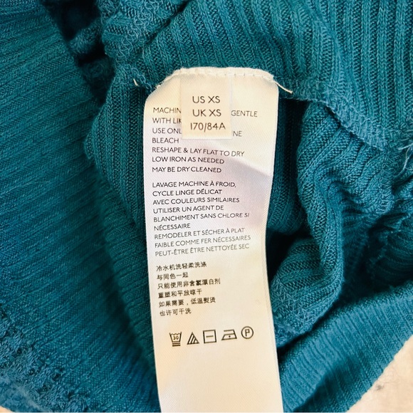 Free People Santa Clara teal V neck thermal top size XS - Picture 8 of 9